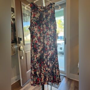 Taylor Red and Blue Floral Midi Dress